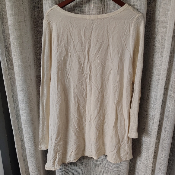 👚NWT  rbx  Ivory Multi Textured Long Sleeve Blouse L - Picture 2 of 10